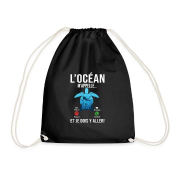 plongée m'appelle sport plongée sous marine - Sac de sport léger - noir - Devant
