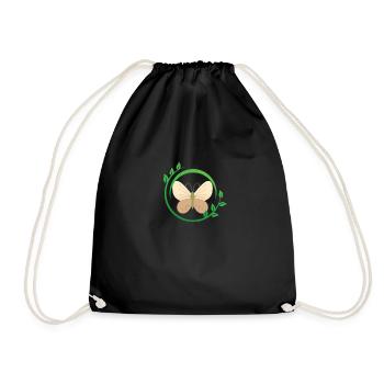 Nature and butterfly - Drawstring Bag - black - Front
