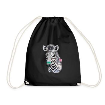 Zeba foals - Drawstring Bag - black - Front