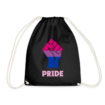 Bisexual Pride Fist Design for Equality - Drawstring Bag - black - Front