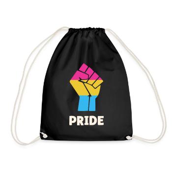 Pansexual Pride Fist Design for Equality - Drawstring Bag - black - Front