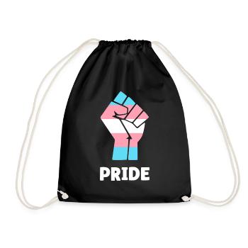 Pride Trans Pride Fist Design pour l’égalité - Sac de sport léger - noir - Devant