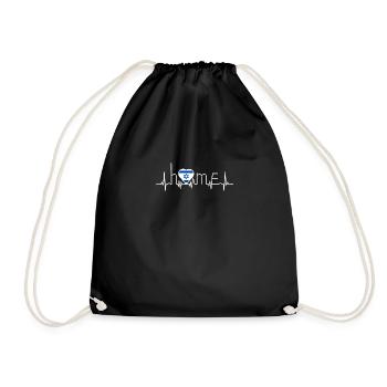 i love home homeland Israel - Drawstring Bag - black - Front