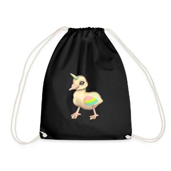 Unicorn Duck - Drawstring Bag - black - Front