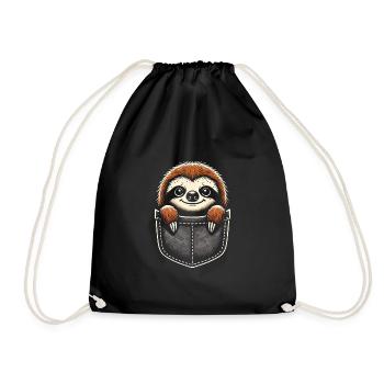 Lazy Sloth Lover, Sloths, Sloth - Drawstring Bag - black - Front
