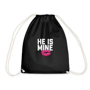 he is my kiss - Drawstring Bag - black - Front