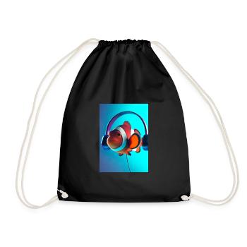 Clownfisch Kopfhörer - Turnbeutel - Schwarz - Vorne