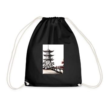Japanische Turmbrücke - Turnbeutel - Schwarz - Vorne