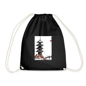 Japanische Turmbrücke - Turnbeutel - Schwarz - Vorne
