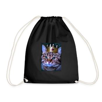 Katze mit Krone - Turnbeutel - Schwarz - Vorne