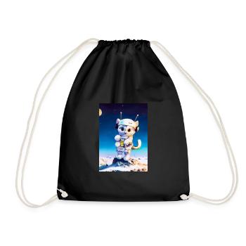 Astronautenkatze - Turnbeutel - Schwarz - Vorne