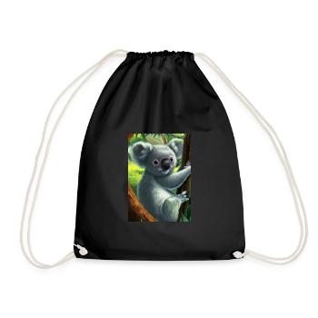 Ein Koala hängt an einem Baum - Turnbeutel - Schwarz - Vorne