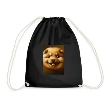 Kartoffel-Hund-Gesicht - Turnbeutel - Schwarz - Vorne