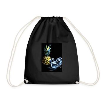 Ananas und Eiswürfel - Turnbeutel - Schwarz - Vorne