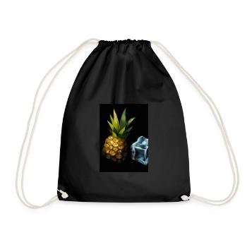 Ananas und Eiswürfel - Turnbeutel - Schwarz - Vorne