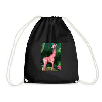 Rosa Giraffe - Turnbeutel - Schwarz - Vorne