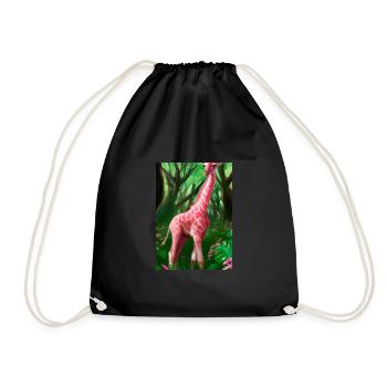 Rosa Giraffe - Turnbeutel - Schwarz - Vorne