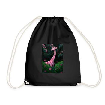 Rosa Giraffe - Turnbeutel - Schwarz - Vorne