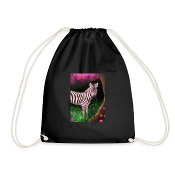 Rosa Zebra - Turnbeutel - Schwarz - Vorne