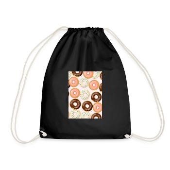 Donuts-Muster - Turnbeutel - Schwarz - Vorne