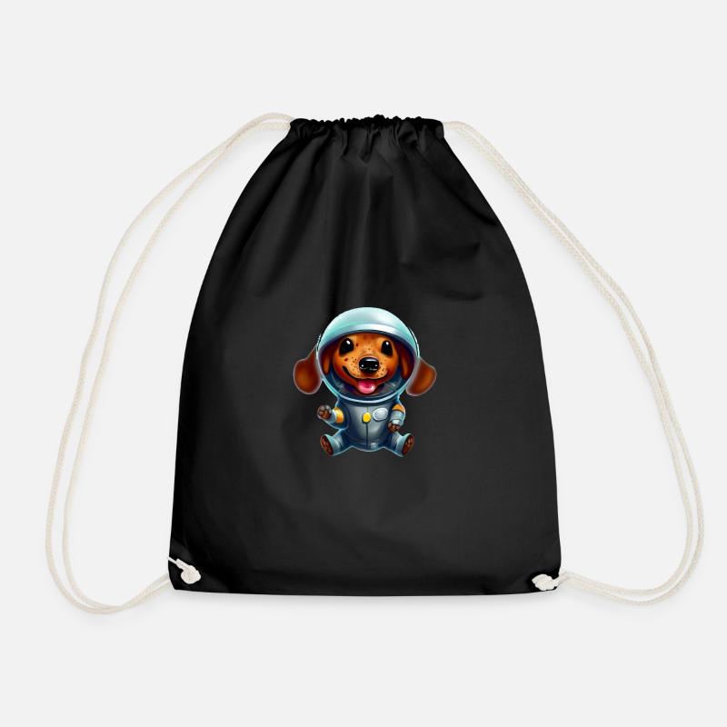 Astronaut Dackel - Turnbeutel - Schwarz