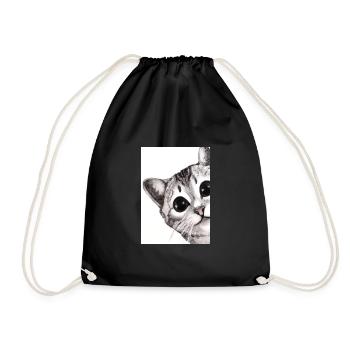 Niedliche Katze Zeichnung - Turnbeutel - Schwarz - Vorne