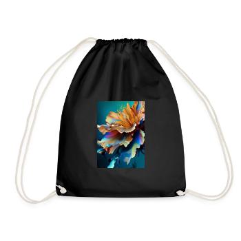 Abstrakte Blume - Turnbeutel - Schwarz - Vorne