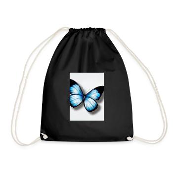 Blauer Schmetterling - Turnbeutel - Schwarz - Vorne