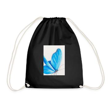 Blauer Schmetterling - Turnbeutel - Schwarz - Vorne