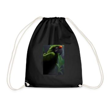 Grüner Dschungelvogel - Turnbeutel - Schwarz - Vorne