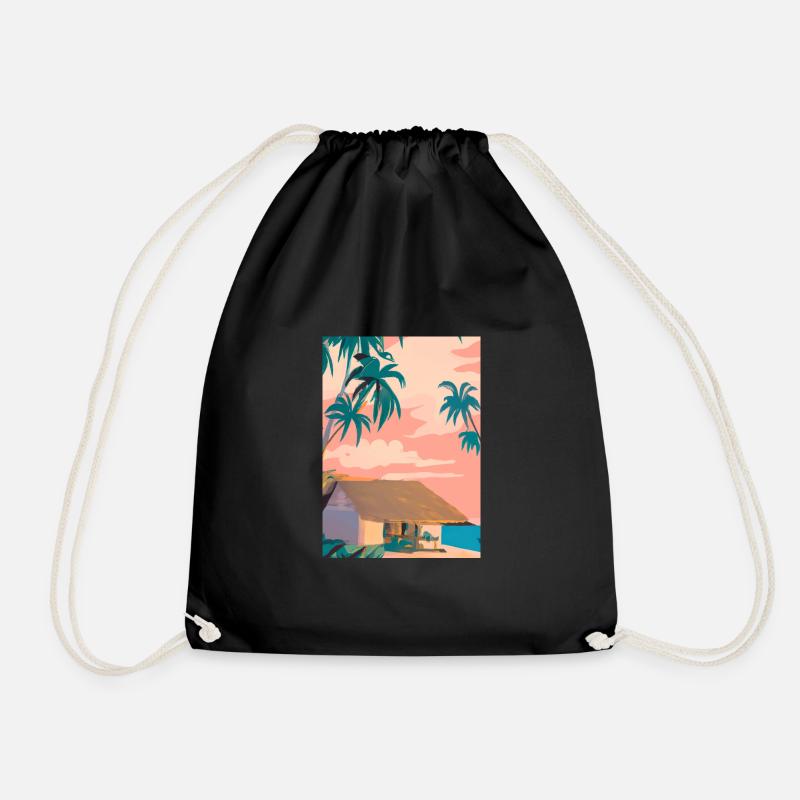Hawaii Malerei - Turnbeutel - Schwarz