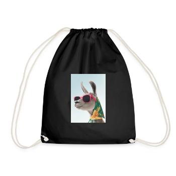 Ferienmode Lama - Turnbeutel - Schwarz - Vorne