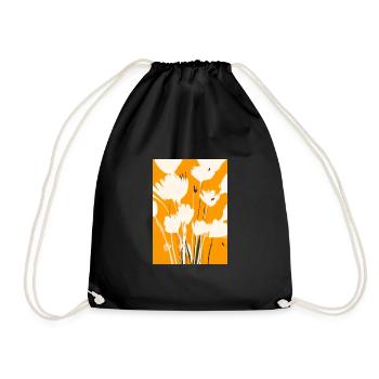 Weiße Blumen - Turnbeutel - Schwarz - Vorne