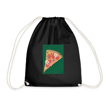 Blümchen-Pizza - Turnbeutel - Schwarz - Vorne