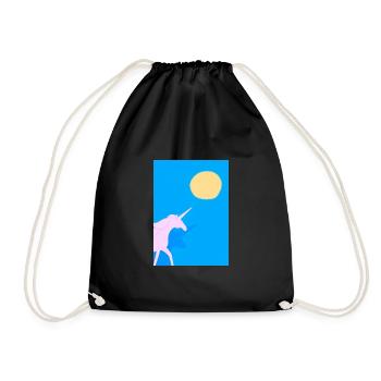 Minimales Einhorn - Turnbeutel - Schwarz - Vorne