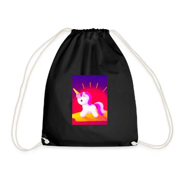 Minimales Einhorn - Turnbeutel - Schwarz - Vorne