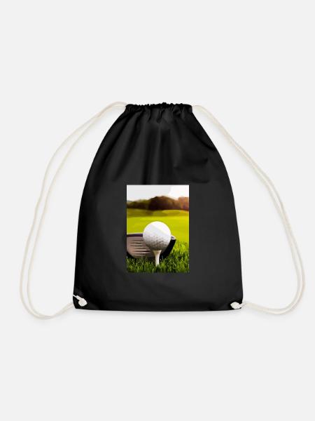 Golfball Abschlag - Turnbeutel - Schwarz