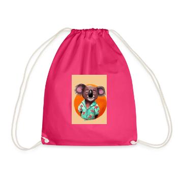 Koala mit Hawaii-Hemd - Turnbeutel - Fuchsia - Vorne