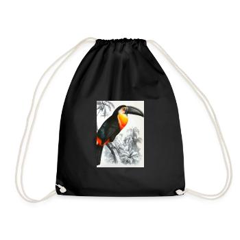 Tucan in Schwarz Weiß Dschungel - Turnbeutel - Schwarz - Vorne