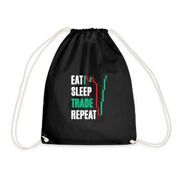 Eat Sleep Trade Repeat - Turnbeutel - Schwarz - Vorne