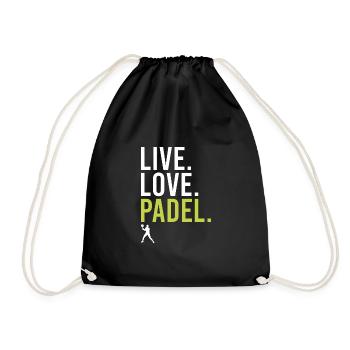Padel Live Love Padel Tennis Player - Drawstring Bag - black - Front