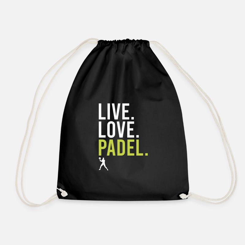 Padel Live Love Padel Tennis Player - Drawstring Bag - black