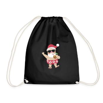 Santa Claus cute Summer - Drawstring Bag - black - Front