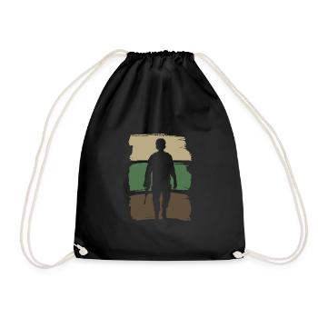 Soldat Silhouette - Turnbeutel - Schwarz - Vorne