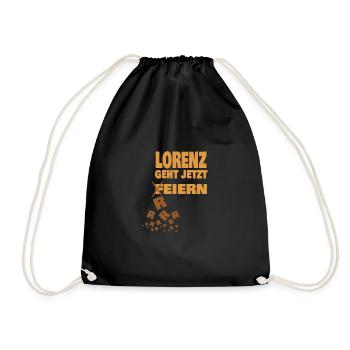 Jungeselle Lorenz - Turnbeutel - Schwarz - Vorne