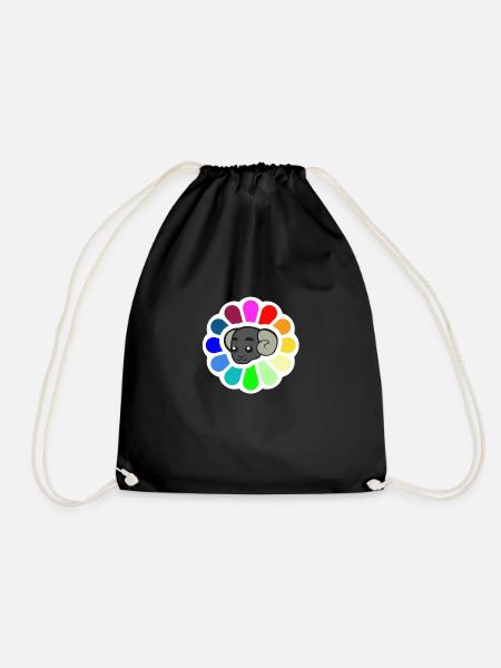 Childish ram logo - Drawstring Bag - black
