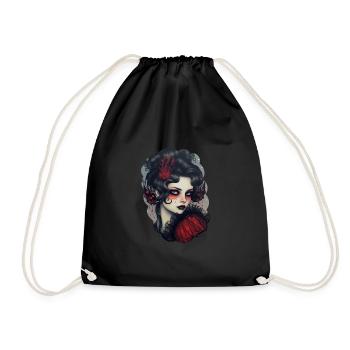 Goth Girl Gothique Rouge Noir Mystique Horreur - Sac de sport léger - noir - Devant