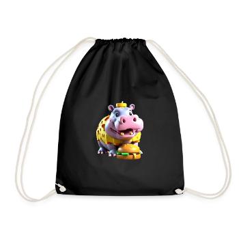 Cheesy Hippopotame Délice T-shirt - Sac de sport léger - noir - Devant