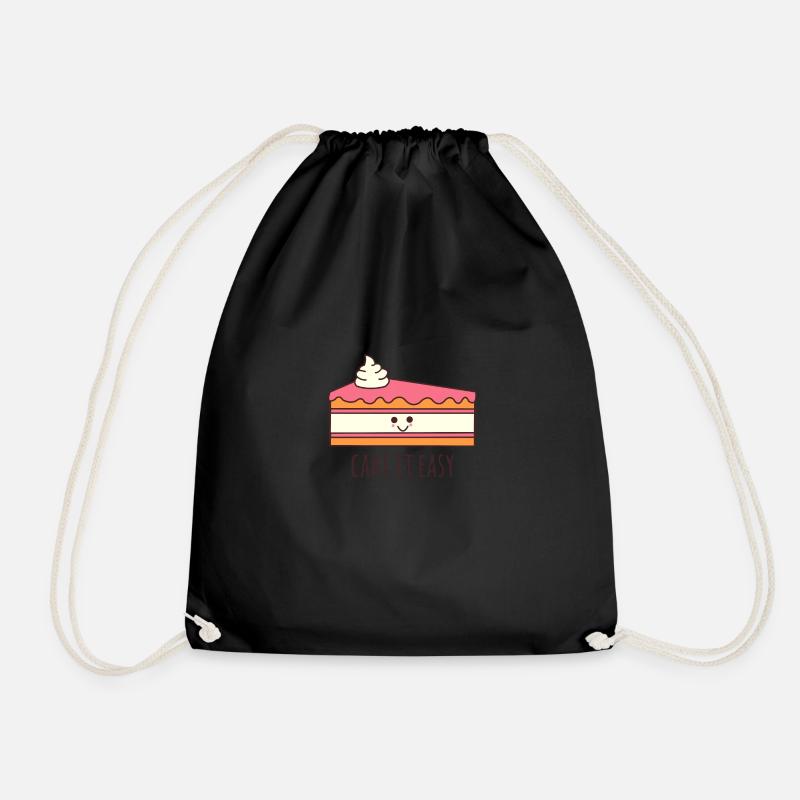 Delicious piece of cake - Drawstring Bag - black