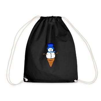 Schneemann - Turnbeutel - Schwarz - Vorne
